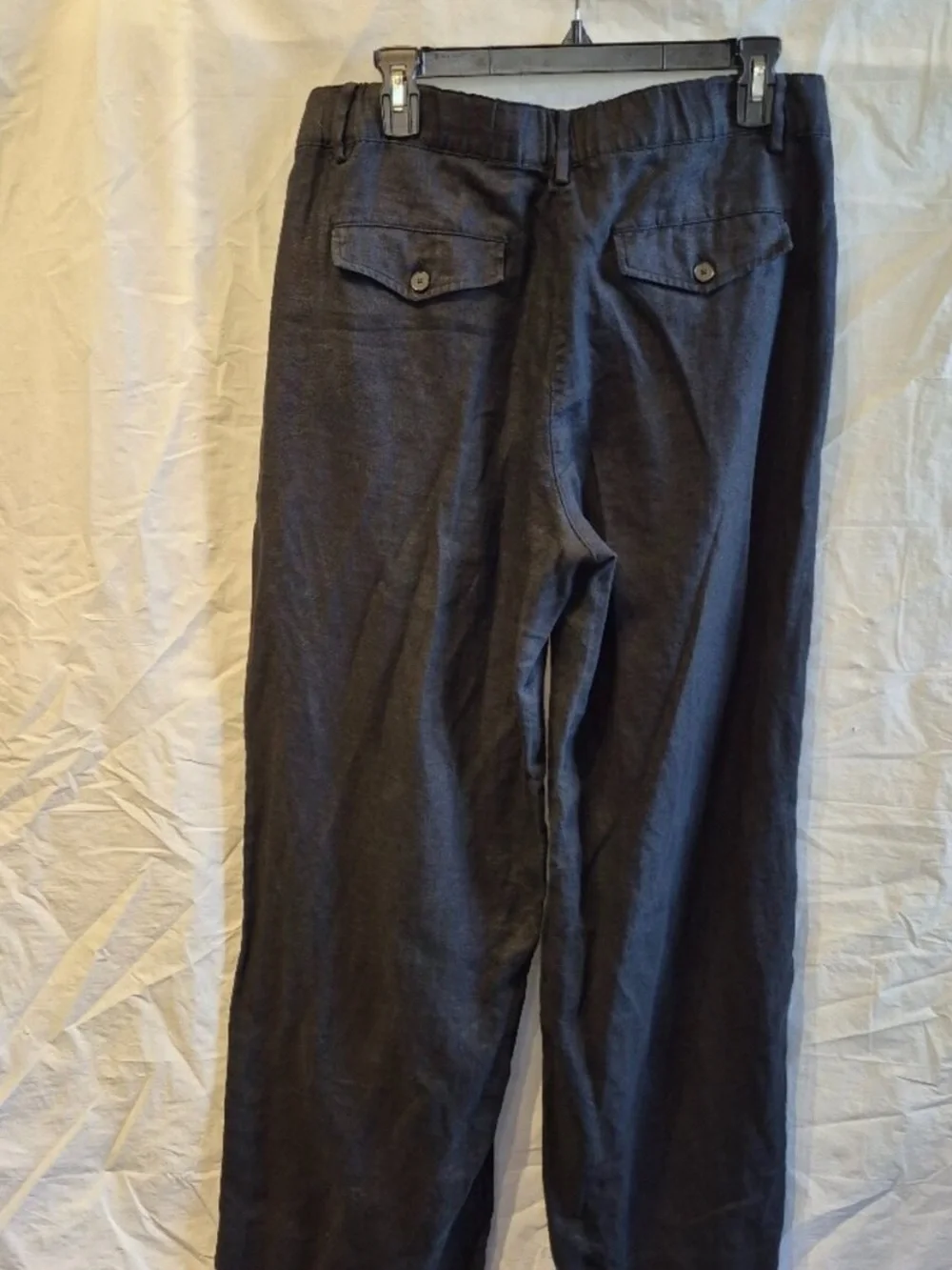 NWT Banana Republic M Black The Everyday Wide Leg Pant in Linen